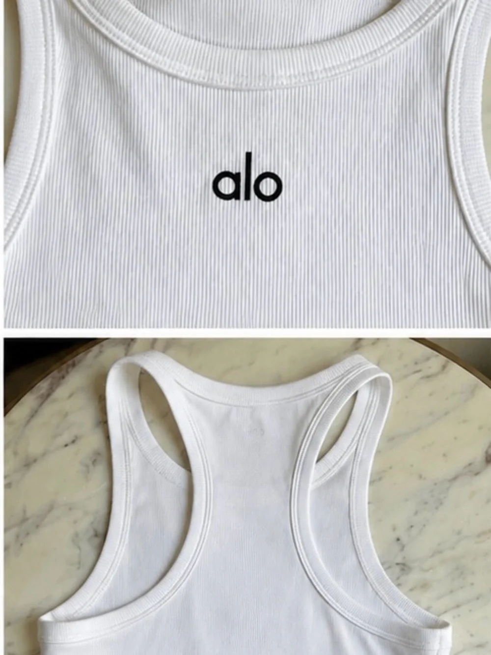 Alo Aspire Tank Top Black and White Small